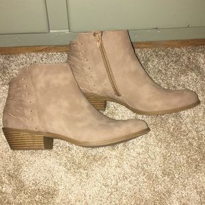 Justfab tan ankle booties